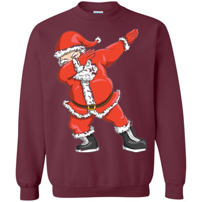 Funny Christmas T-shirt Dabbing Santa Claus Maroon