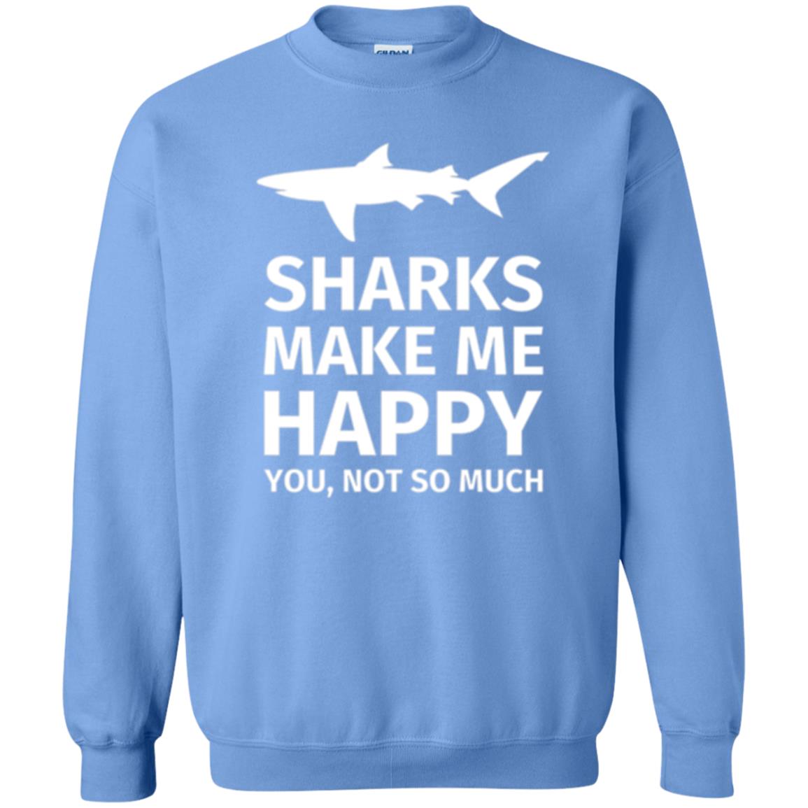 Sharks Lovers T-shirt Make Me Happy You Not So Much Carolina Blue