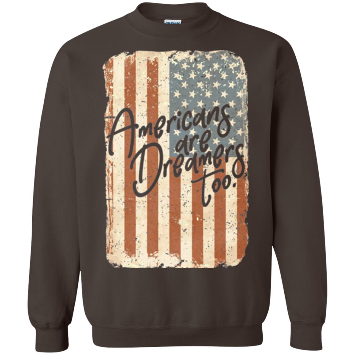 Americans Are Dreamers Too T-shirt American Flag Dark Chocolate
