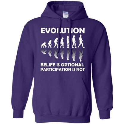 Evolution Belife Is Optional Participation Is Not Shirt Purple