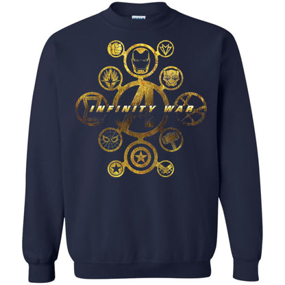 Infinity War Gold Hero Movie T-shirt Navy