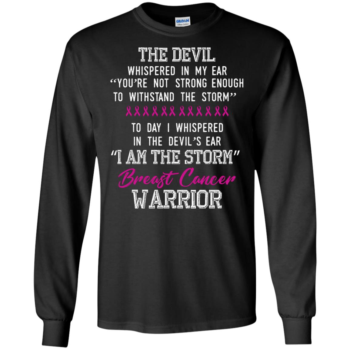 Breast Cancer Warrior T-shirt I Am The Storm Breast Cancer Warrior With Pink Ribbons Black