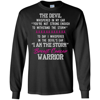Breast Cancer Warrior T-shirt I Am The Storm Breast Cancer Warrior With Pink Ribbons Black