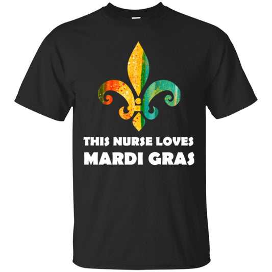 Nurse T-shirt This Nurse Loves Mardi Gras T-shirt Black