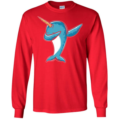 Dabbing Narwhal T-shirt Red