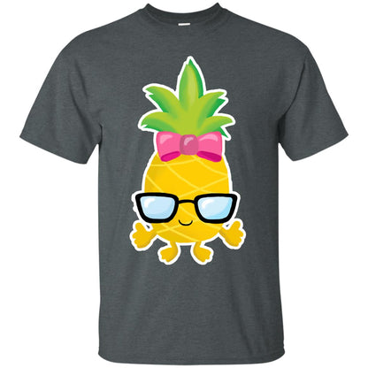 Funny Pineapple With Glasses For Girls Womens Shirt Dark Heather