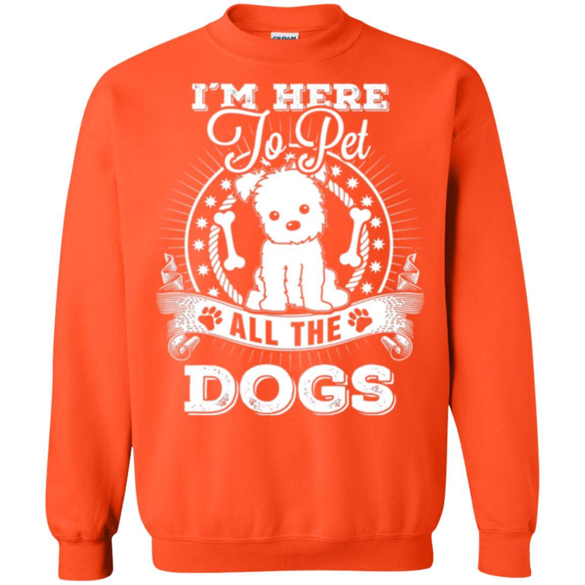 Dog Lover T-shirt I'm Here To Pet All The Dogs Orange
