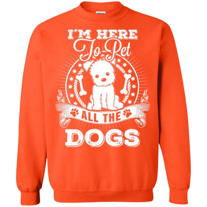 Dog Lover T-shirt I'm Here To Pet All The Dogs Orange