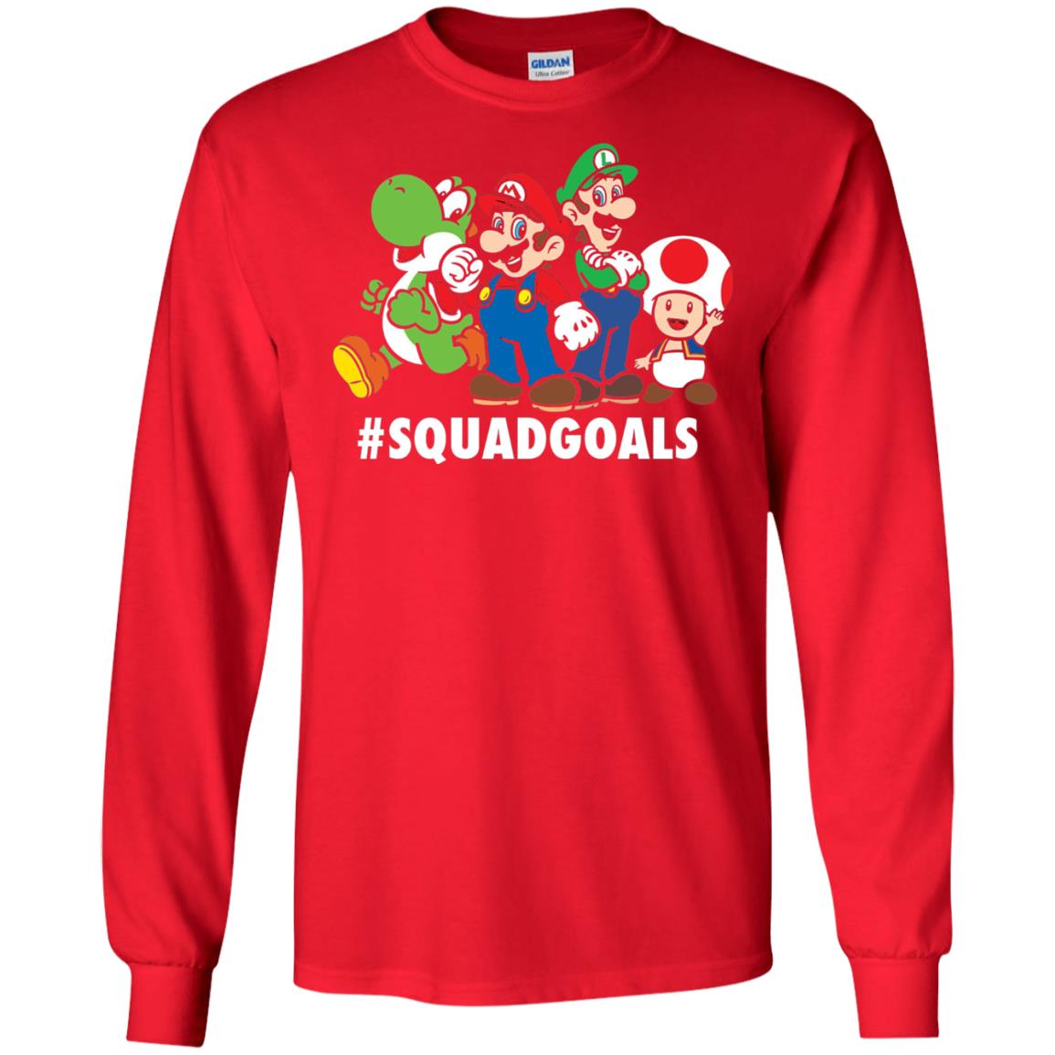 Nintendo Super Mario Luigi #squadgoals Gamer T-shirt Red