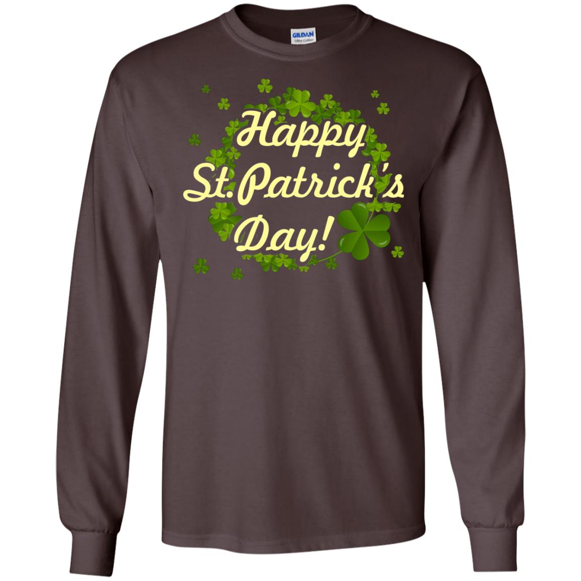 Happy St.patricks Day Shamrocks T-shirt Dark Chocolate