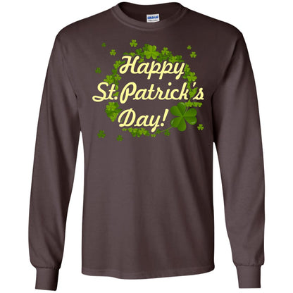Happy St.patricks Day Shamrocks T-shirt Dark Chocolate