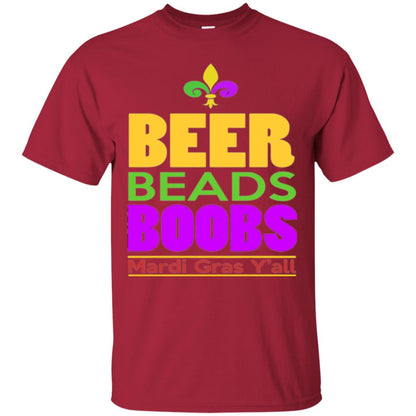 Mardi Gras T-shirt Beer Beads Boobs Cardinal