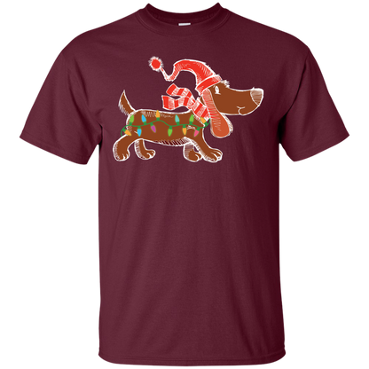 Dog Lover T-Shirt Christmas Lights Labrador Retriever Dog Lover Maroon