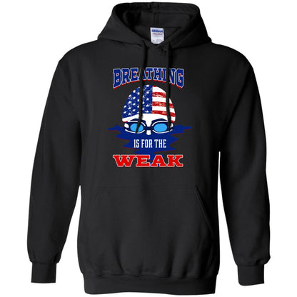 Breathing Is For The Weak Swimmer Gift Shirt Black