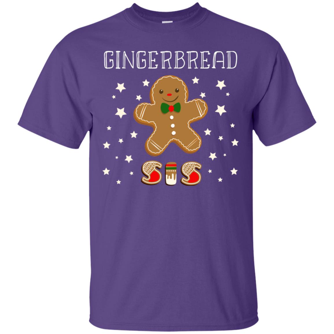 Gingerbread Sister X-mas Gift Family Shirt For Girls Purple