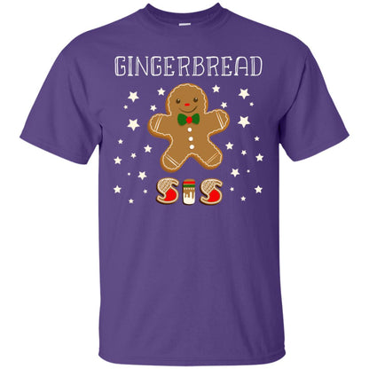 Gingerbread Sister X-mas Gift Family Shirt For Girls Purple