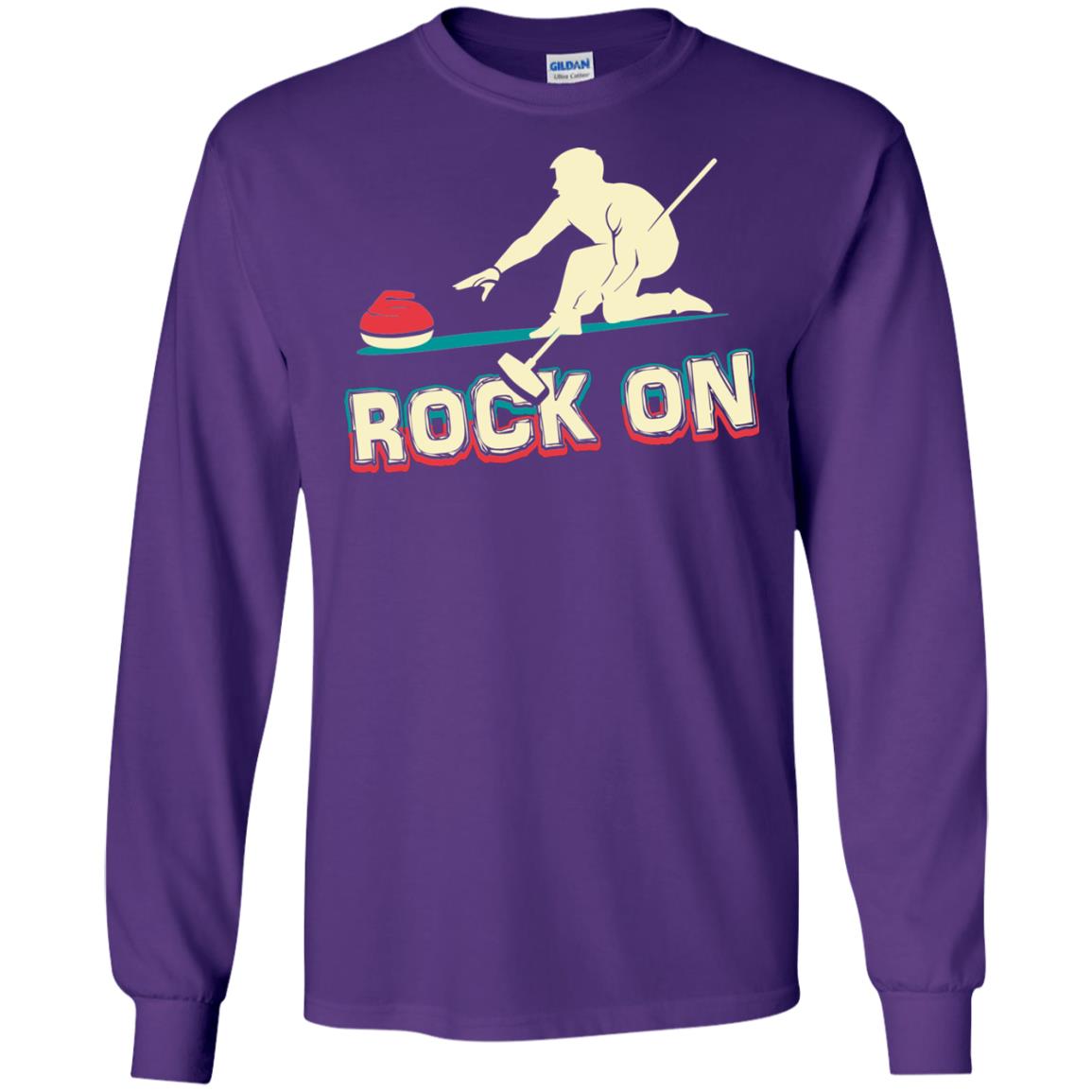 Curling Winter Lover T-shirt Rock On Curling Winter Sports Purple