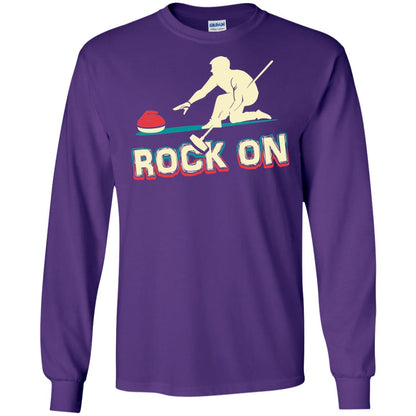 Curling Winter Lover T-shirt Rock On Curling Winter Sports Purple