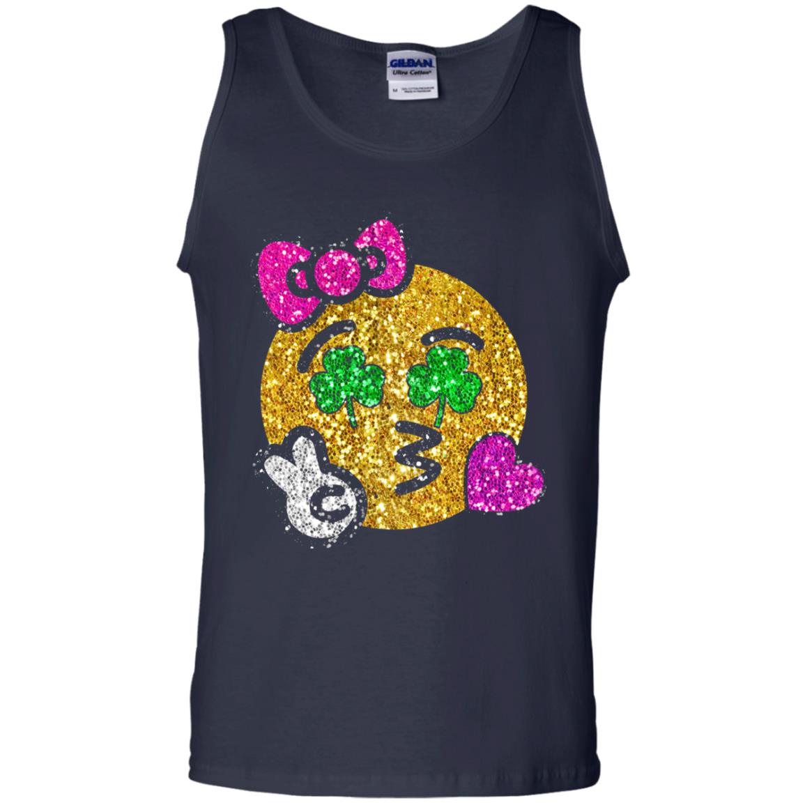 Emoji Kiss Heart Princess St. Patrick_s Day T-shirt Navy