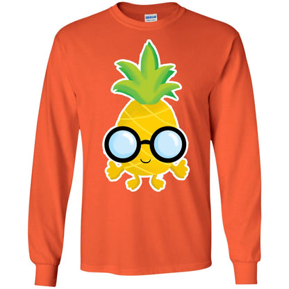 Funny Pineapple With Glasses For Boys Mens Shirt Orange