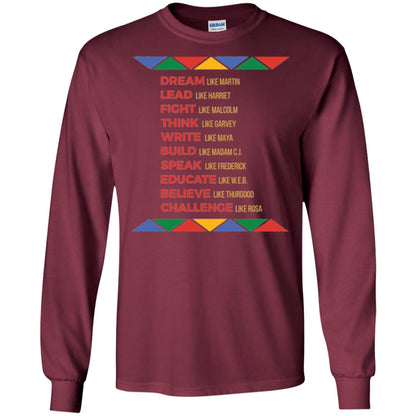 Black History African American Heroes T-shirt Maroon