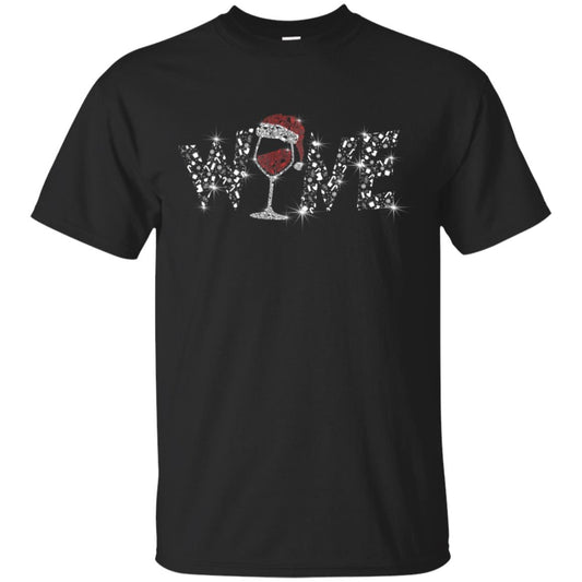 Wine Glass Christmas Gift Drinking Lovers Shirt Black