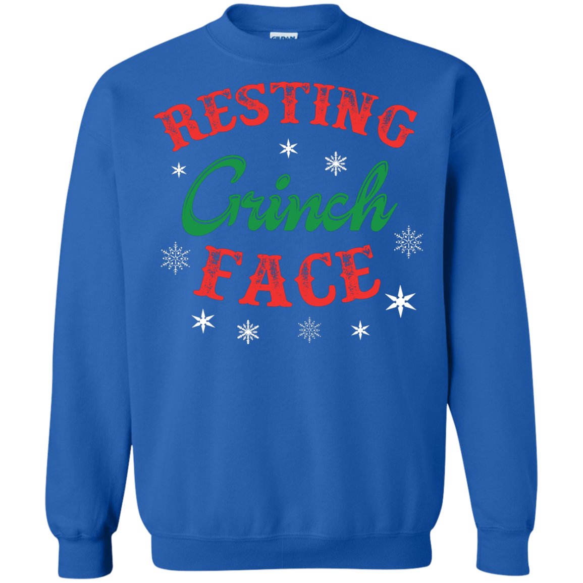 Christmas T-Shirt Resting Grinch Face Royal