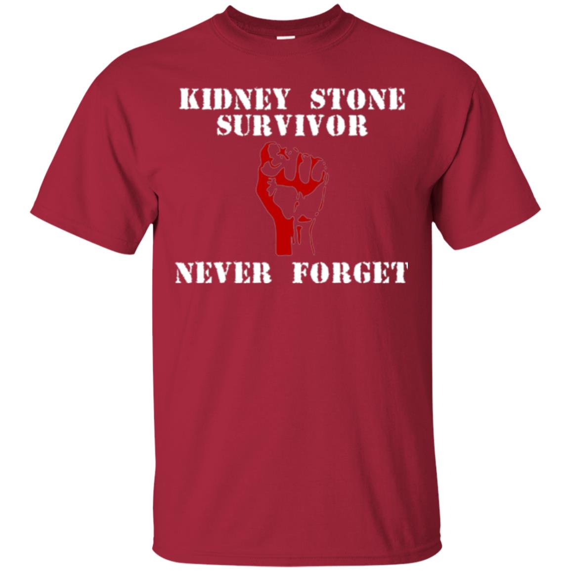 Kidney Stone Survivor Never Forget T-shirt Cardinal
