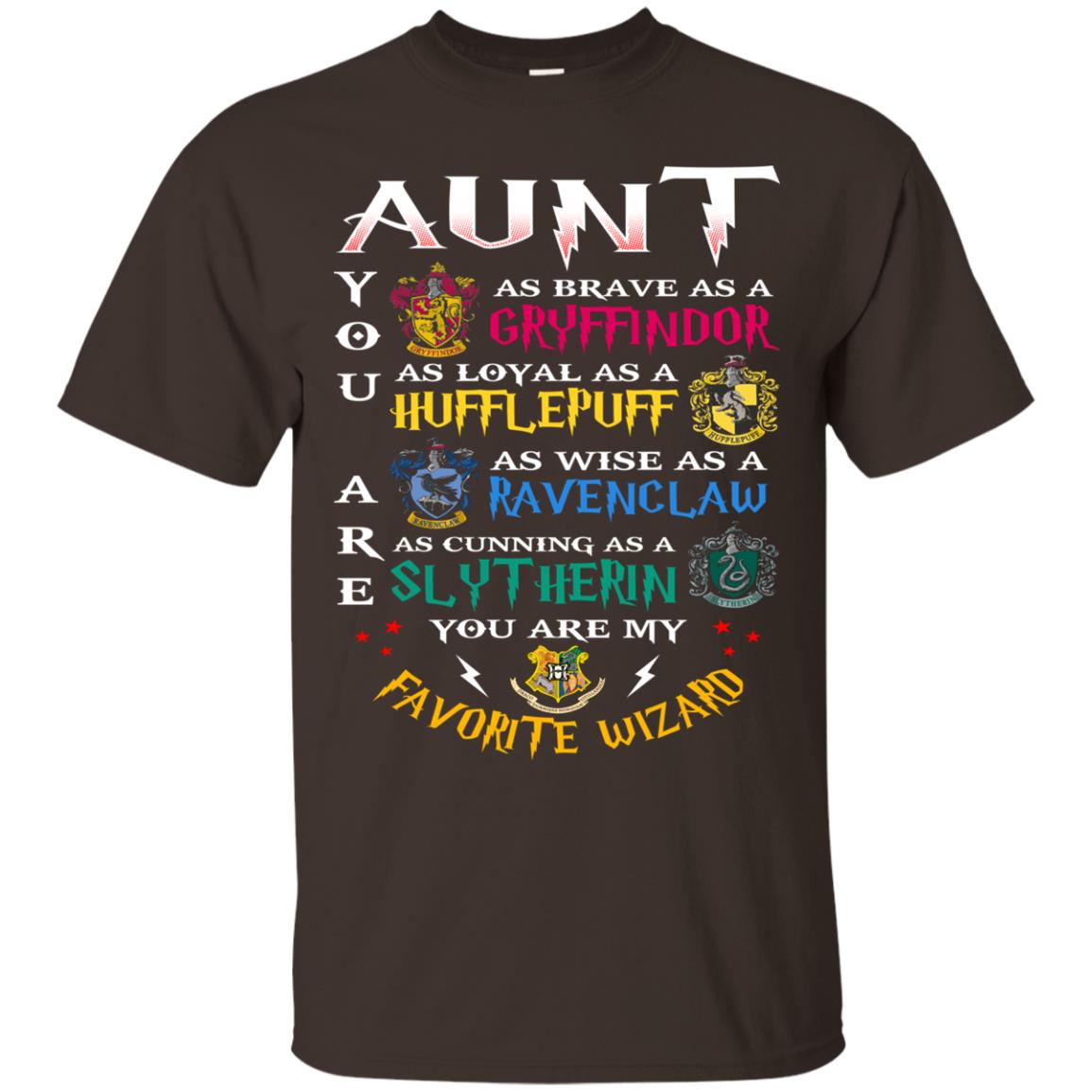 Aunt My Favorite Wizard Harry Potter Fan T-shirt Dark Chocolate