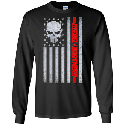 Grungy American Flag Skull T-shirt Diesel Brothers Black