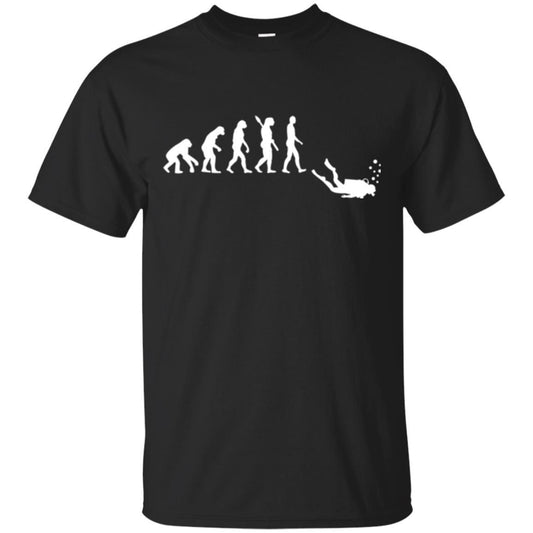 Diver T-shirt Evolution Of Man T-shirt Black