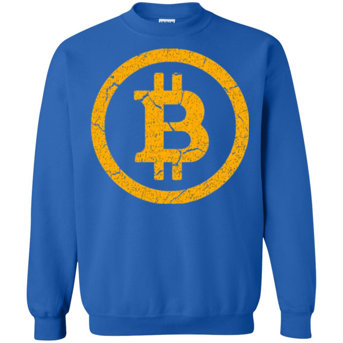 Bitcoin T-shirt Vintage Worn Distressed Look Design Royal