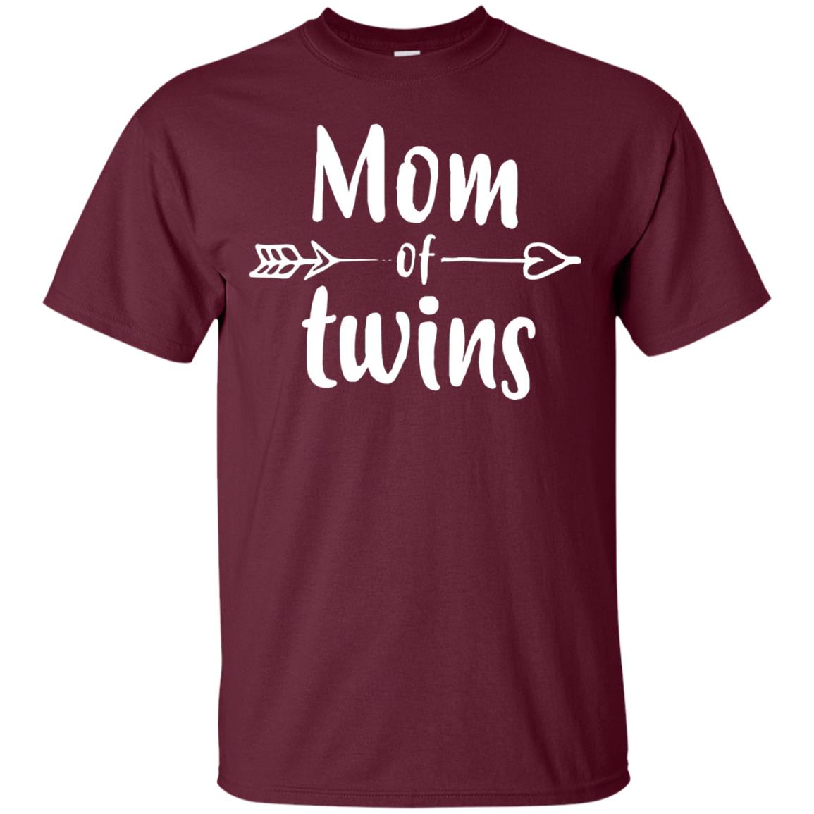 Mom Of Twins Mother's Day Mommy T-shirt Maroon
