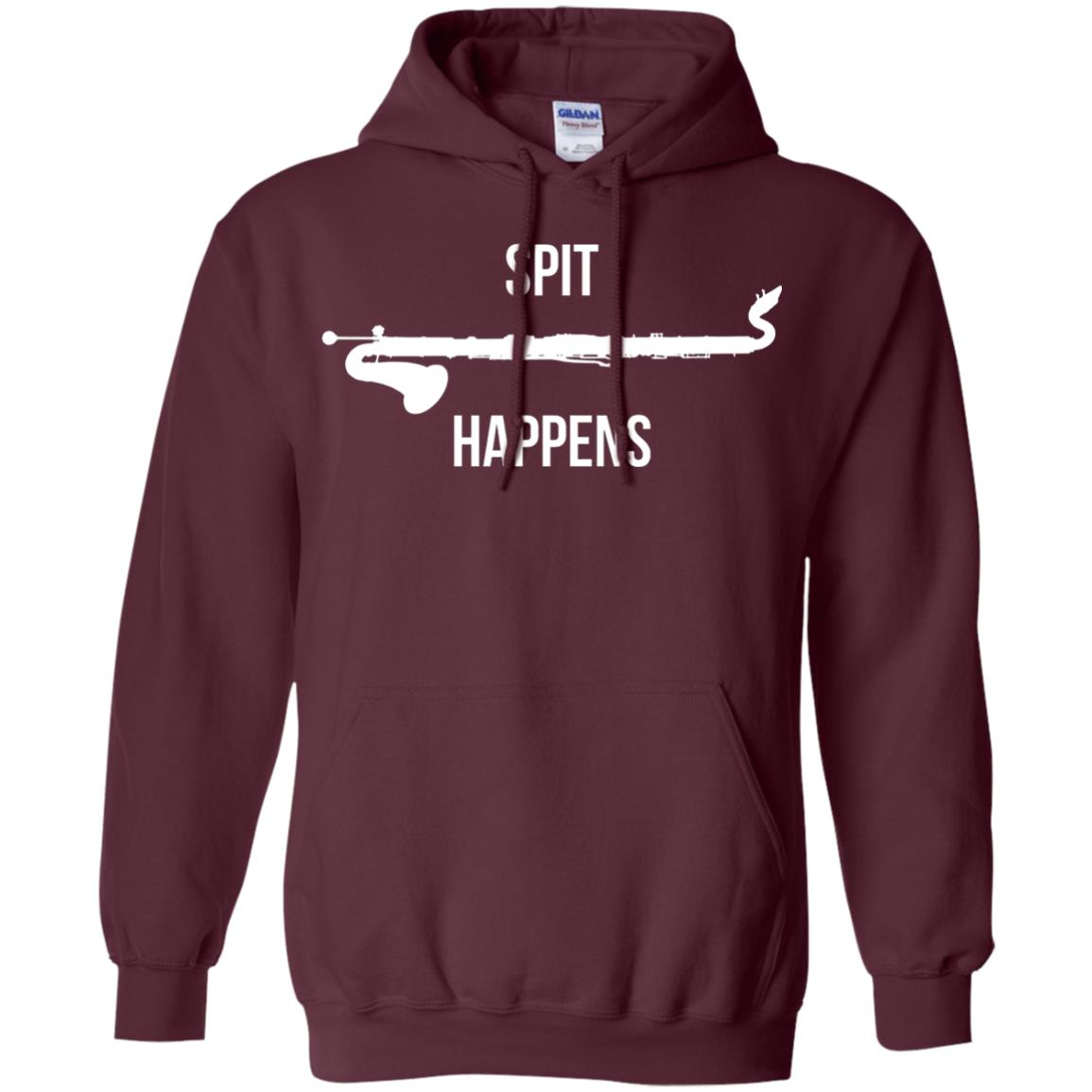 Funny Bass Clarinet T-shirt Spit Happens Maroon