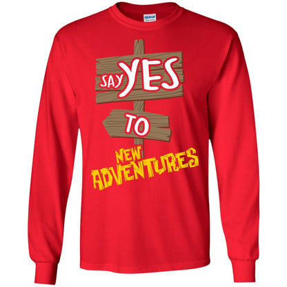 Say Yes To New Adventures Travel Explore Wanderlust Gift Shirt Red