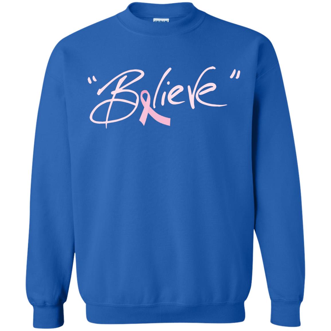 Breast Cancer Awareness Shirt Pink Ribbon Believe Royal