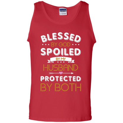 Blessed By God Spoiled By My Husband Protected By Both Shirt Red