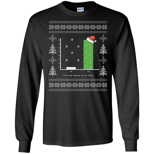 Christmas T-shirt Carol Bar Graph Black