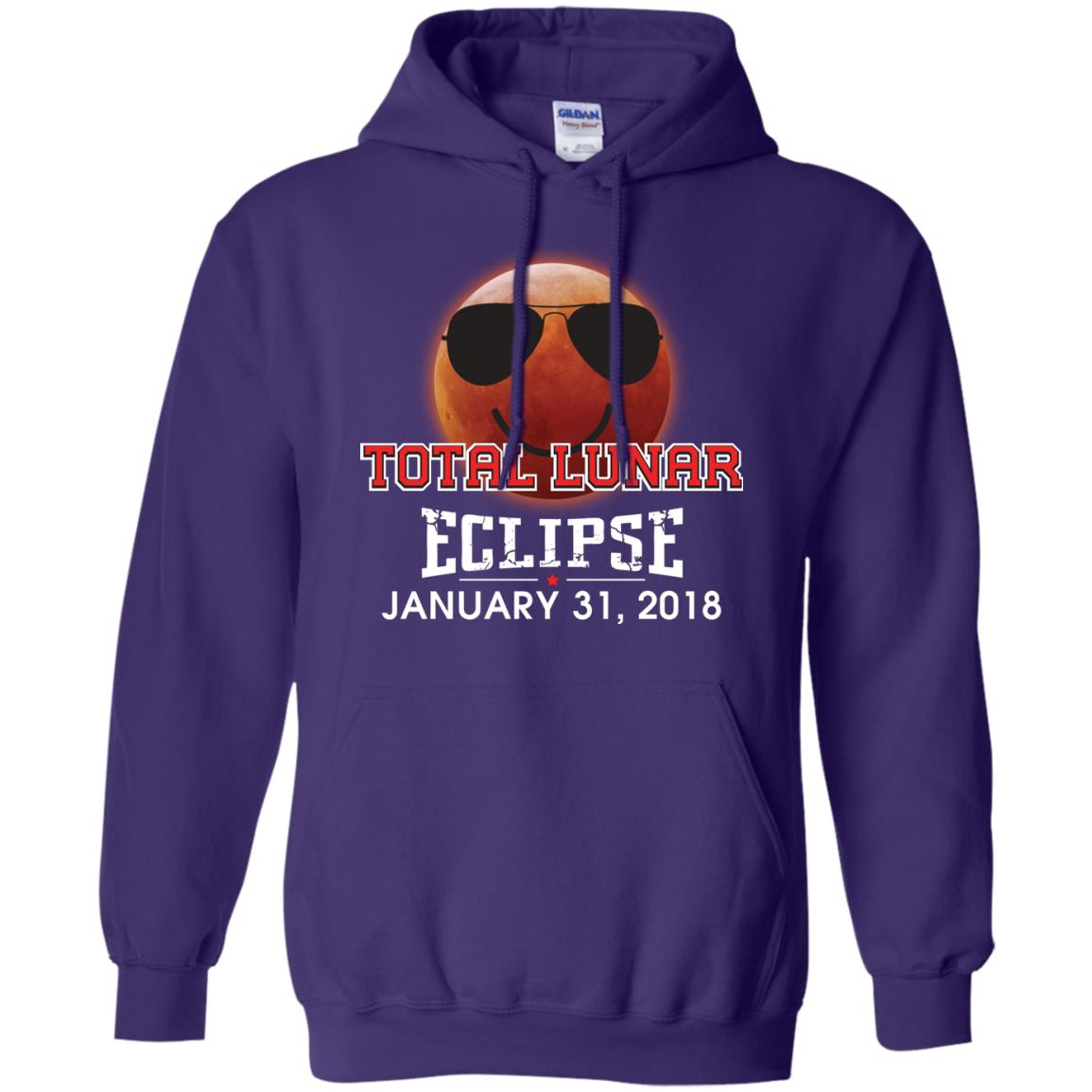 Blood Moon T-shirt Total Lunar Eclipse January 31. 2018 Purple