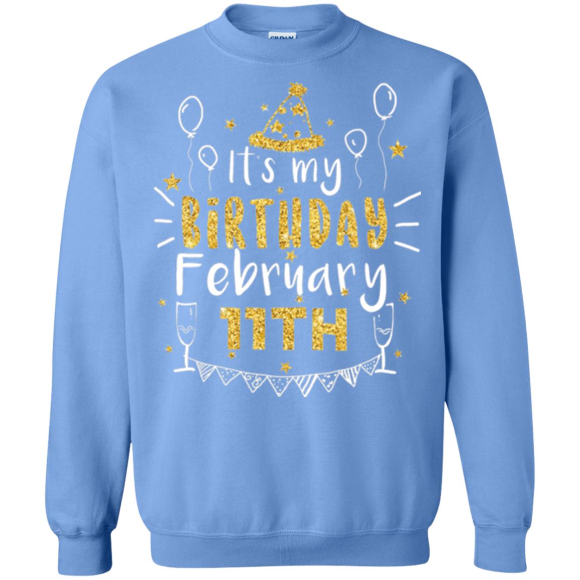 Birthday February 11th Party T-shirt It_s My Birthday Carolina Blue