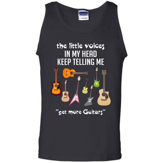 The Little Voices In My Head Keep Telling Me Get More Guitars Music Lover Shirt Black