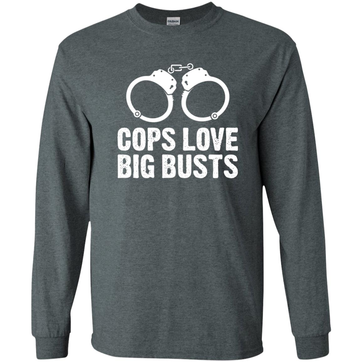 Cops Love Big Busts Usa Police Shirt Dark Heather