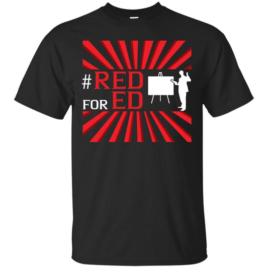 Hashtag Red For Ed Teachers Shirt Black
