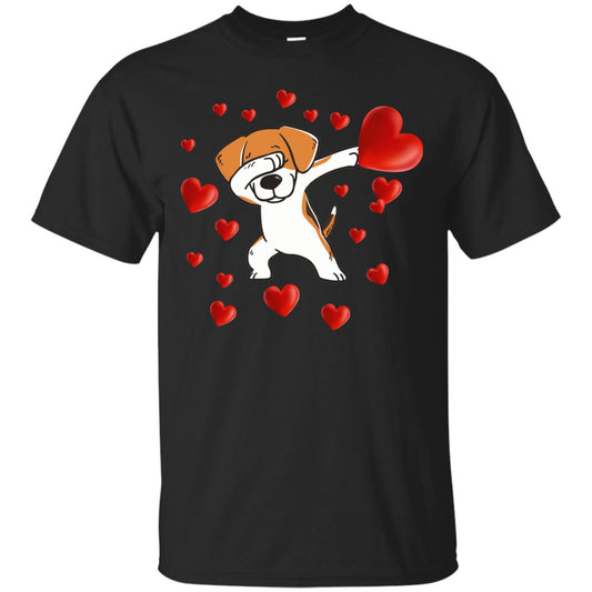 Valentines Day T-shirt Dabbing Dog Black