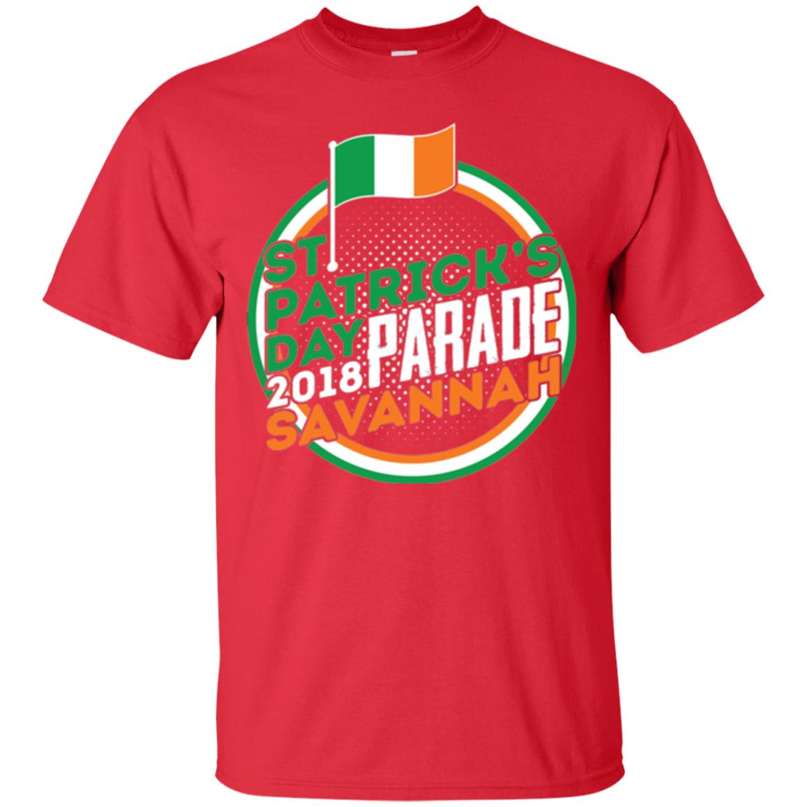 Parade Savannah 2018 Ireland Flag St. Patrick_s Day T-shirt Red