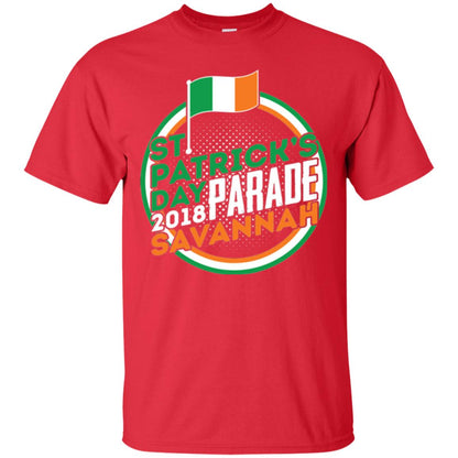 Parade Savannah 2018 Ireland Flag St. Patrick_s Day T-shirt Red