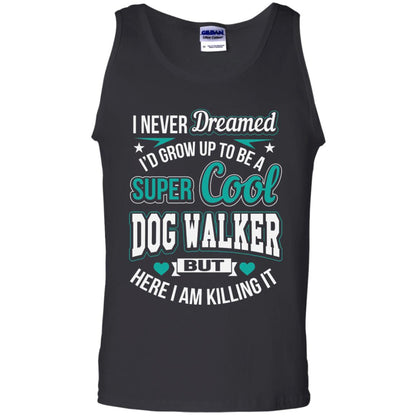 Funny Dog Walker T-shirt Super Cool Dog Walker Black
