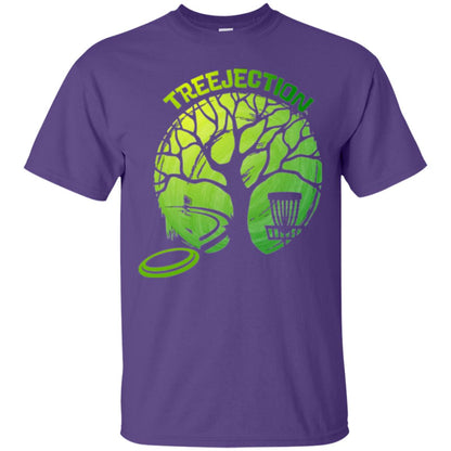 Funny Disc Golf T-shirt Treejection Purple