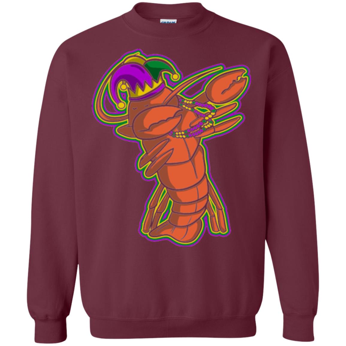 Dabbing Mardi Gras Crawfish T-shirt Mardi Gras Gift Shirt Maroon