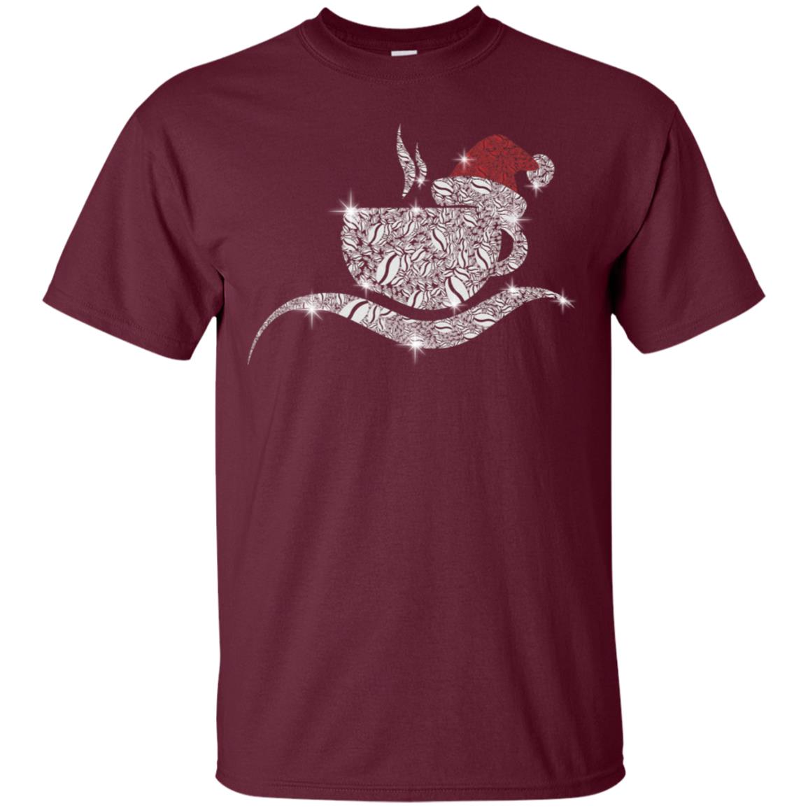 Coffee Glass Christmas Gift Drinking Lovers Shirt Maroon